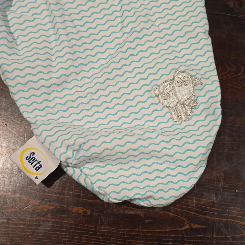 Serta Baby Swaddle Wrap Blue Wavy Print LARGE